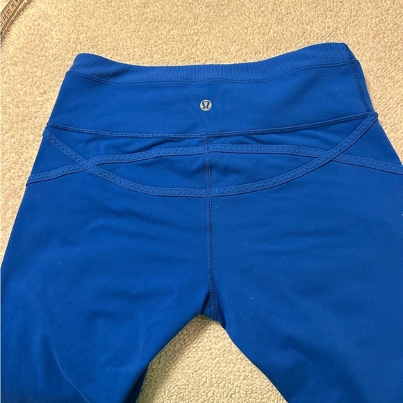 Lululemon Roll Out Crop Leggings Baroque Blue Sporty Luon Mid-Rise - Picture 14 of 16